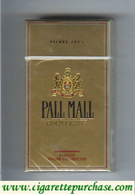 Pall Mall Gold Lights 100s cigarettes hard box